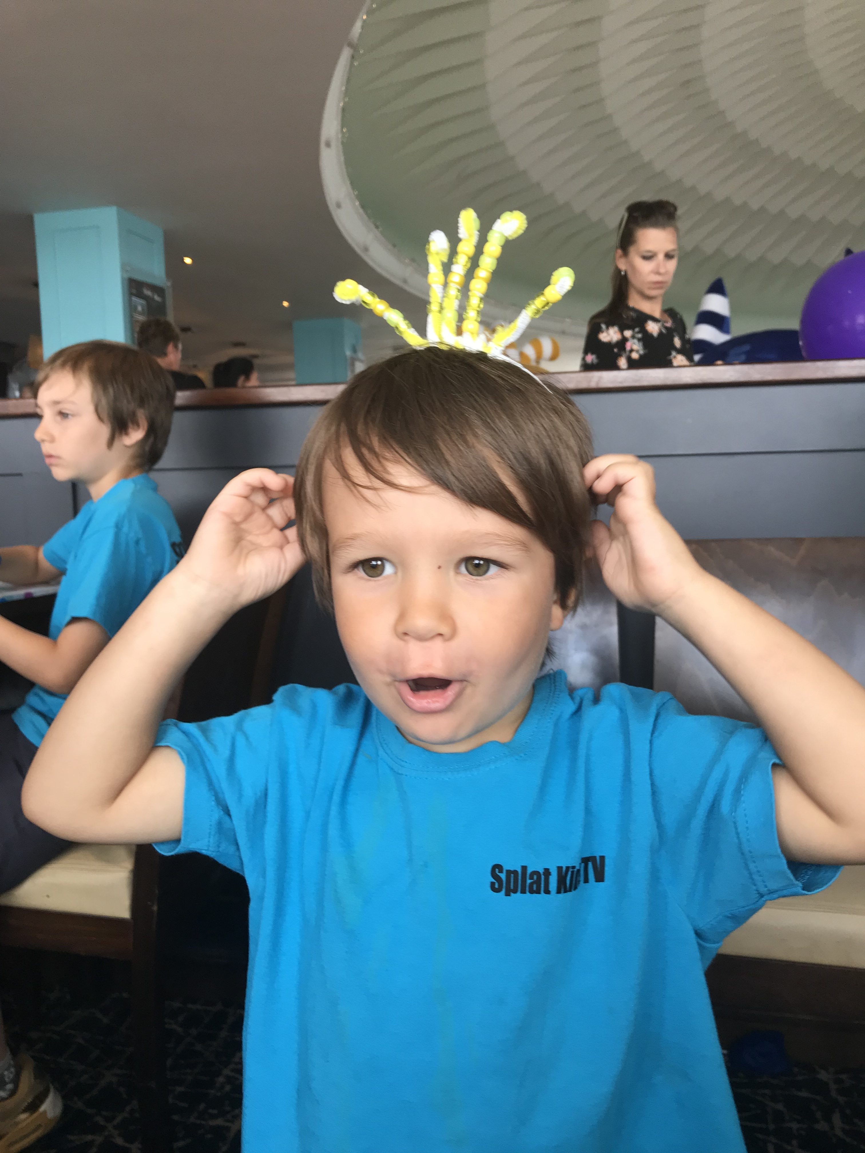 Henry trying out his oddbods headband